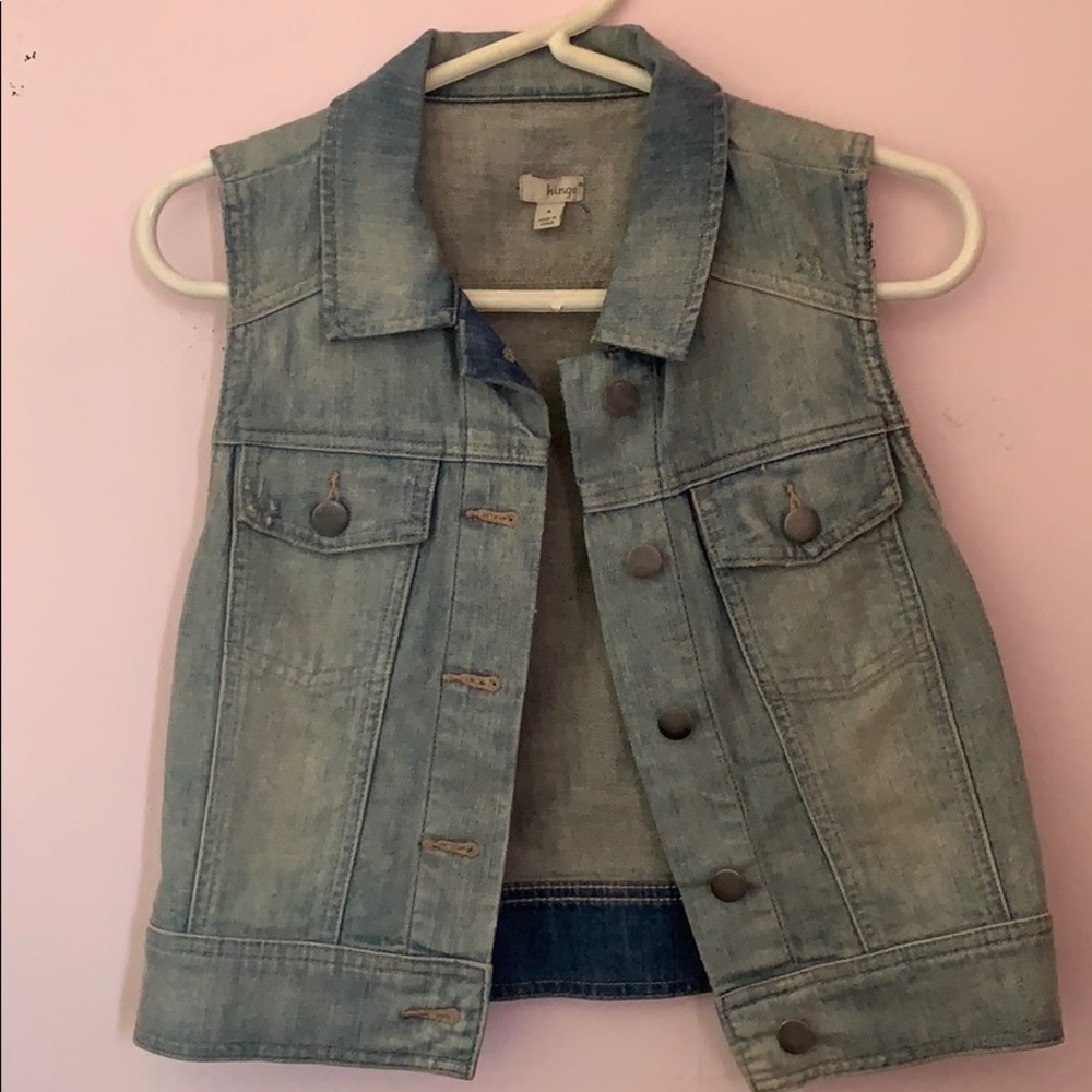 Hinge denim button up vest